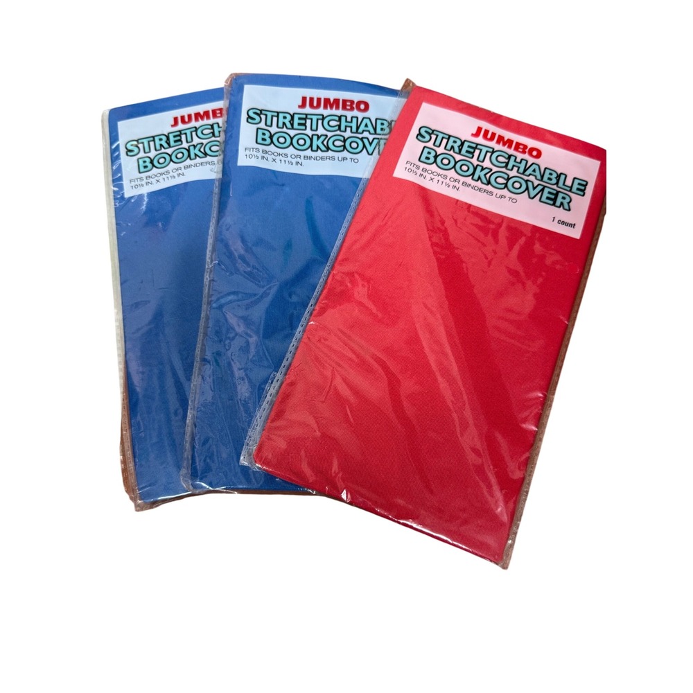 Jumbo Stretchable Book Covers Lot of 3 Fabric Textbook Protectors 10x11